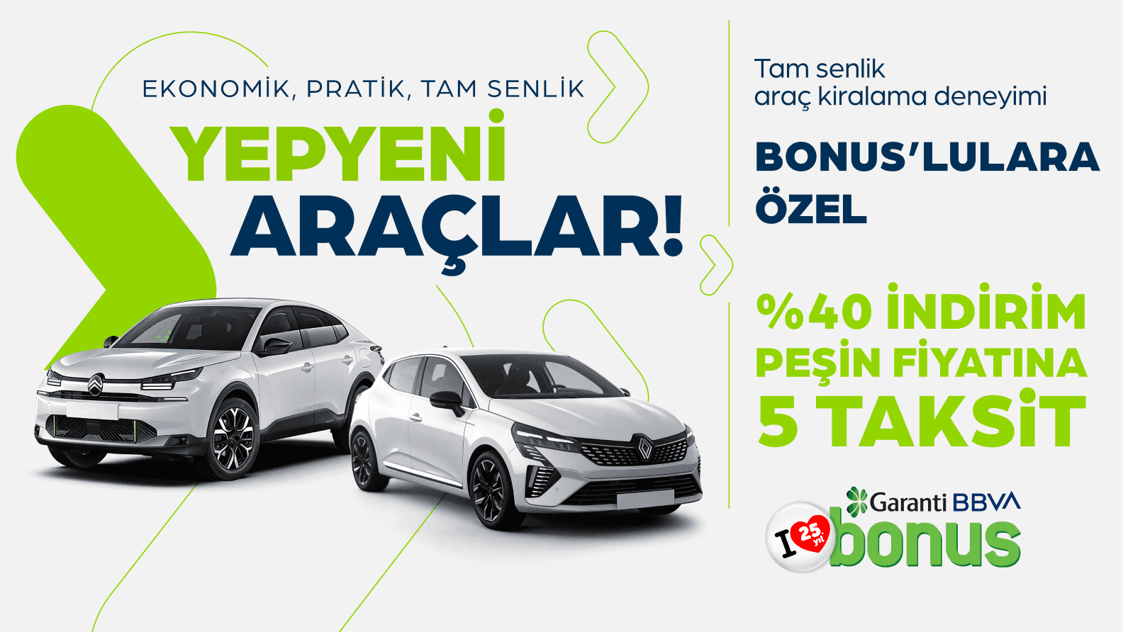 Bonus'lulara Özel Peşin Fiyatına 5 Taksit ve %40 İndirim